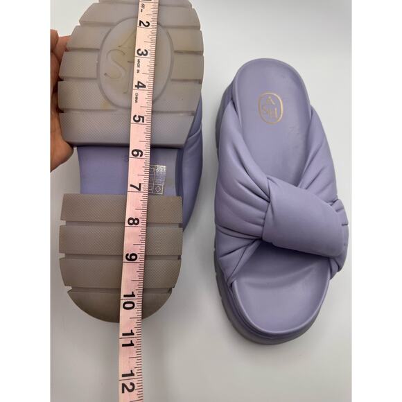 ASH Blue periwinkle Shilo Leather Slide Sandals size 37/ US 7 - Picture 12 of 13